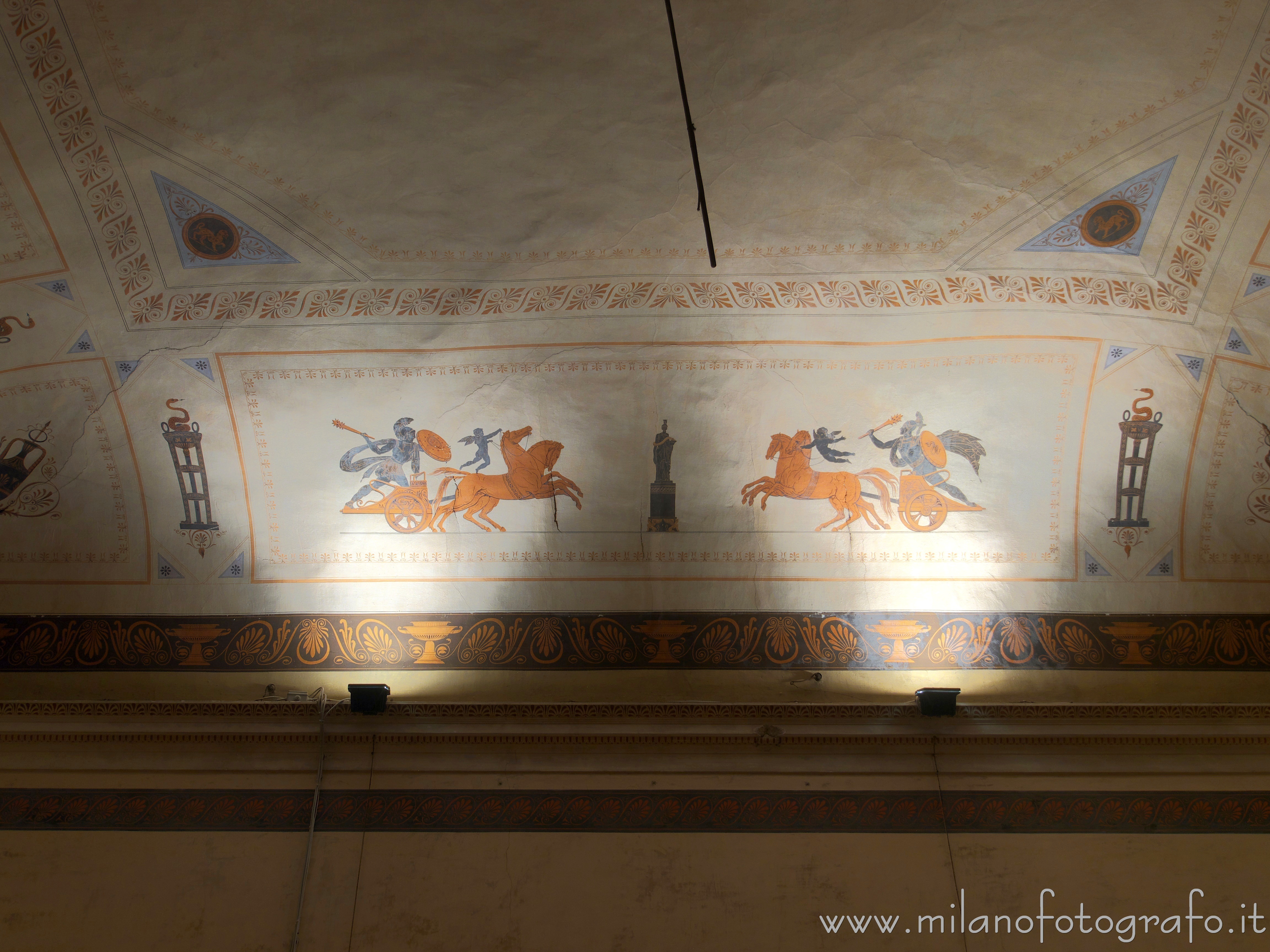 Vimercate (Monza e Brianza, Italy) - Decorations on the vault of the billiard hall in Villa Sottocasa - Full resolution picture